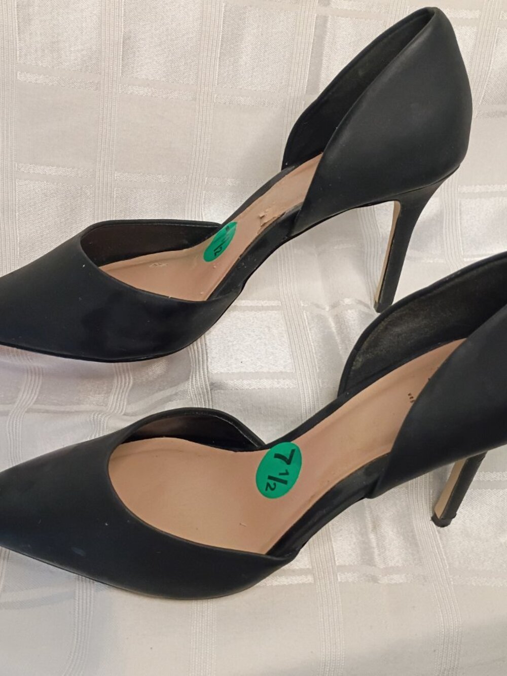 Call It Spring Vegan Leather Black Heels Size 7.5